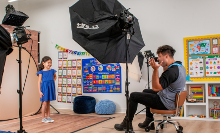 Lifetouch Photographer capturing spring picture day